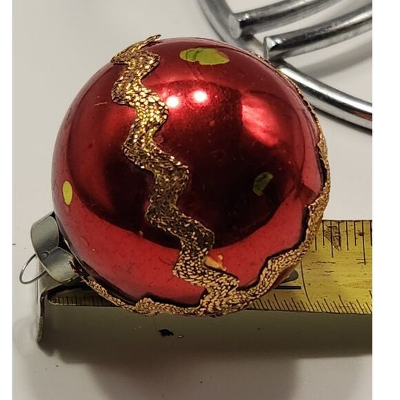 VTG Red‎ home decorated Christmas Tree glass Ornament - Picture 1 of 4